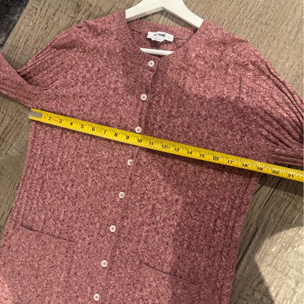 Re/Done Chevron Ribbed Knit Cardigan. - Picture 7 of 8